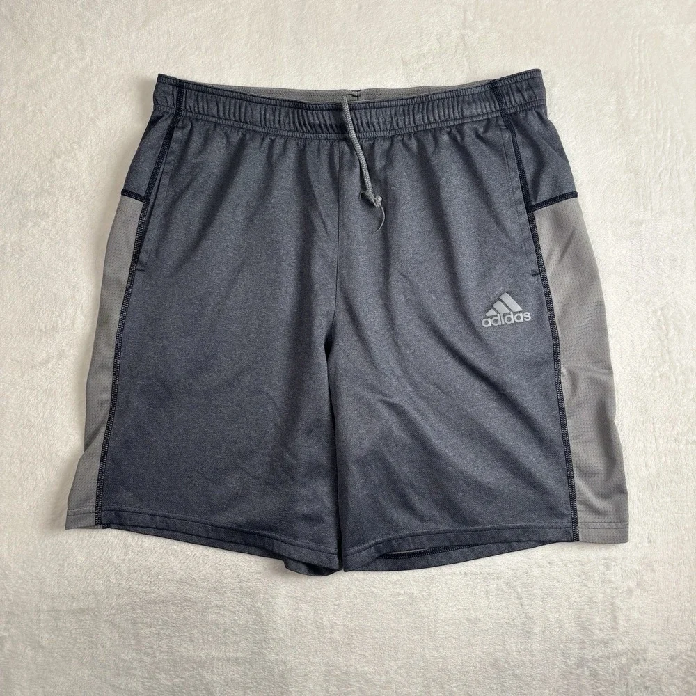 Adidas Grey Basketball Shorts Activewear Athletic‎ Men's Large Drawstring